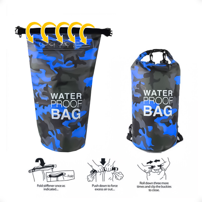 Bolsa Estanco Camuflado de 10 Litros Azul
