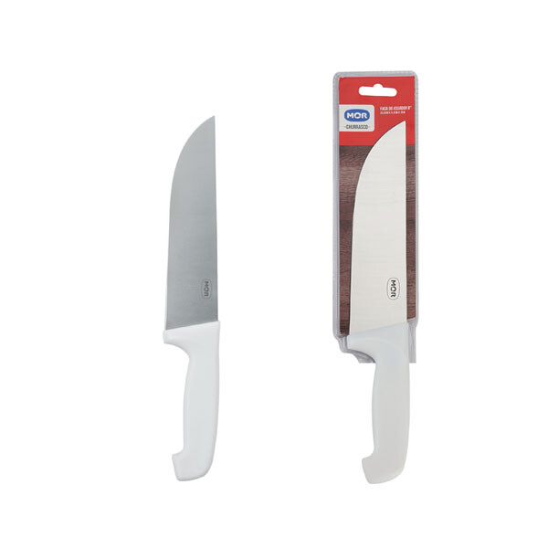 CUCHILLA ASADOR 8" MANGO BLANCO BLANCO