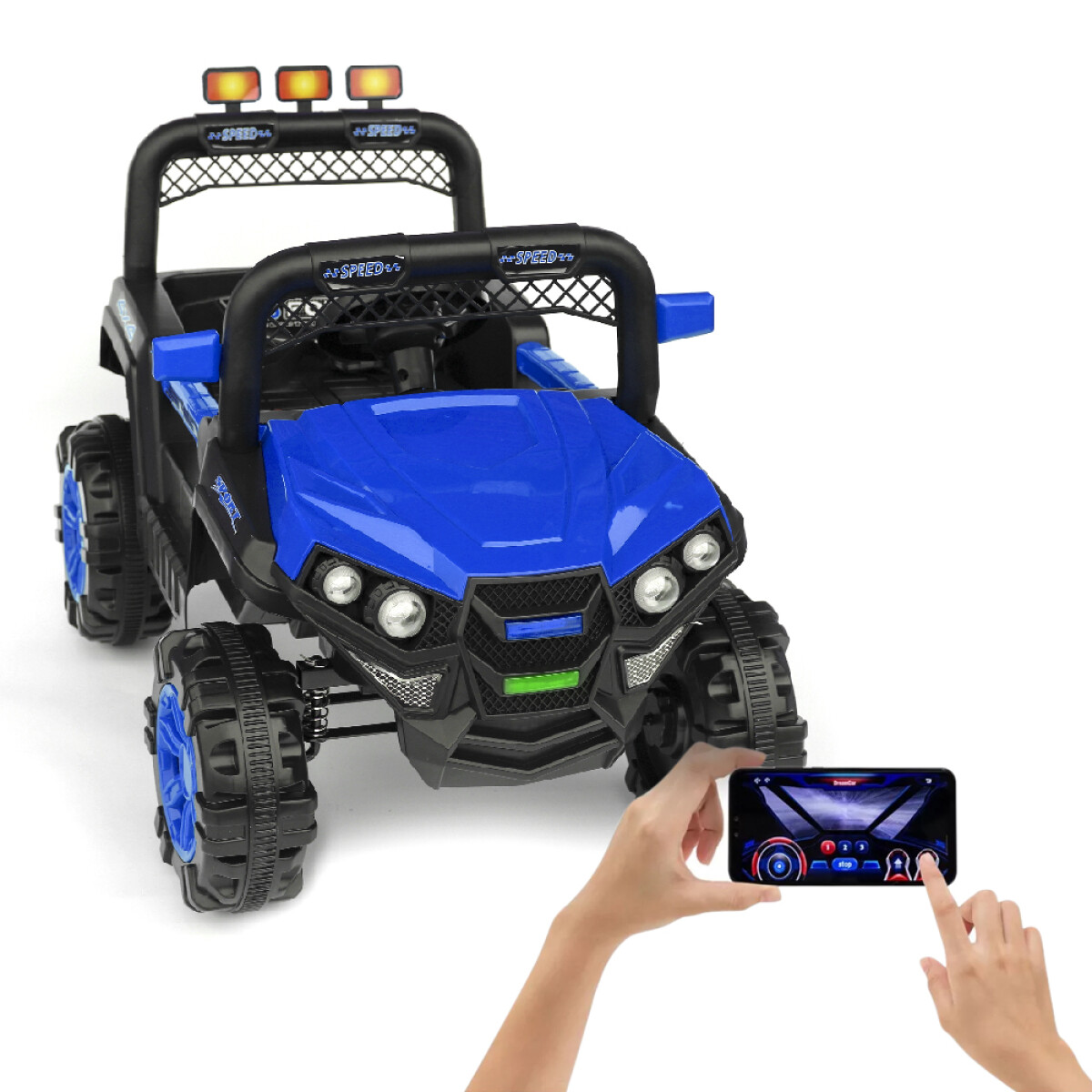 Jeep 4x4 Niños Auto Motor Batería Control Luces USB y Música - Azul 
