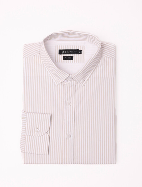 Camisa m/l Hudson beige/D1