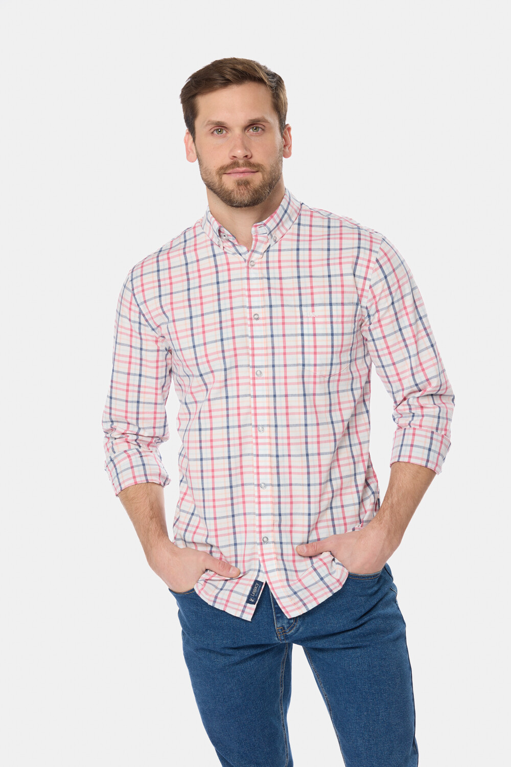 CAMISA A CUADROS Blanco