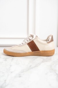 Zapatilla Combinada Cuero Nácar