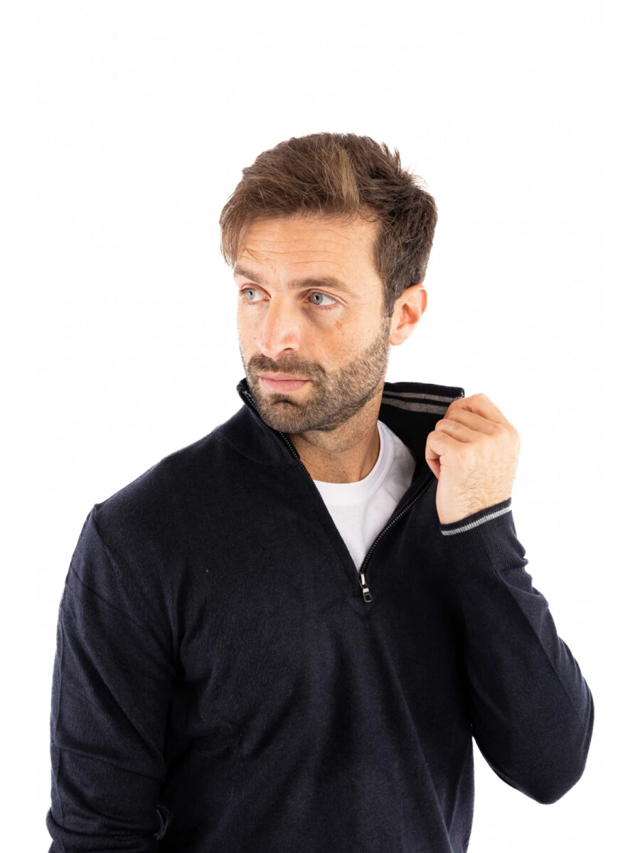 Sweater Medio Cierre - Marino 