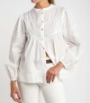 Blusa Algodón Con Detalles Encaje Crudo