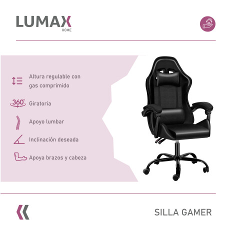 Silla Gamer Lumax Modelo ROM Negro