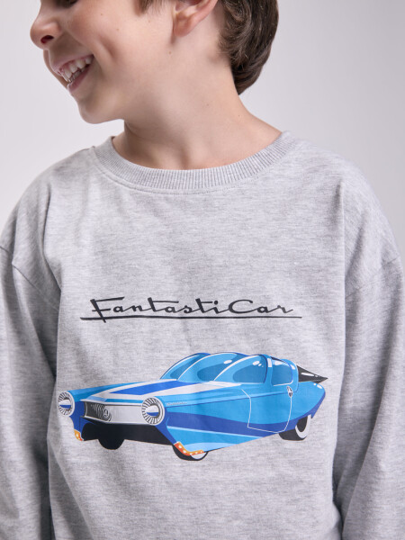 Remera estampada Fantastic Gris