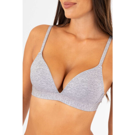 Soutien triangulo preformado cotton copa b Gris melange