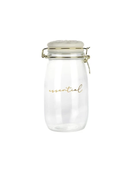 RECIPIENTE VIDRIO 1.5L T/CERAMICA BLANCA ESSENTIAL RECIPIENTE VIDRIO 1.5L T/CERAMICA BLANCA ESSENTIAL
