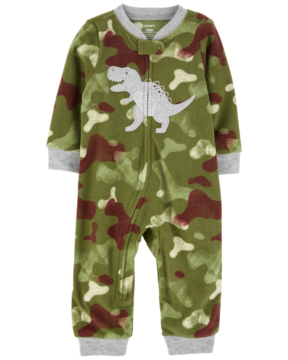 Pijama una pieza de micropolar camuflado estampa dinosaurio 