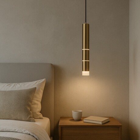 Colgante led rotativo tubular dorado 7 posiciones de luz 3000K 10W Colgante led rotativo tubular dorado 7 posiciones de luz 3000K 10W