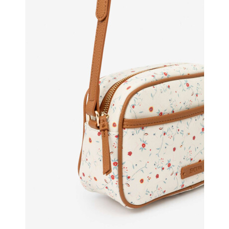 Bandolera Con Bolsillo Delantero Estampado Flores