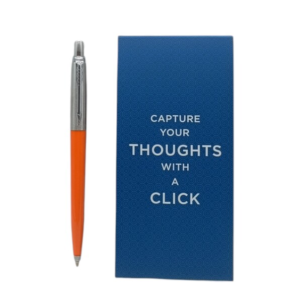 SET LAPICERA PARKER JOTTER Y NOTEPAD 26 Naranjacombinado