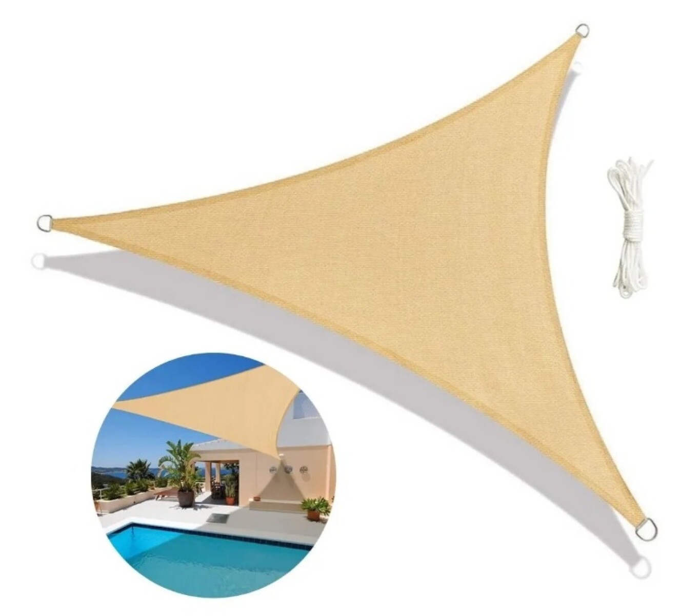 Malla Sombra Lona Toldo Triangular 3x3mts Exterior Jardín 