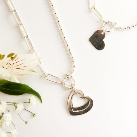 Medalla Corazon Doble - Plata 925 Medalla Corazon Doble - Plata 925