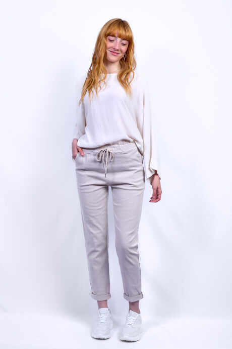 Pantalón italiano de algodón Beige