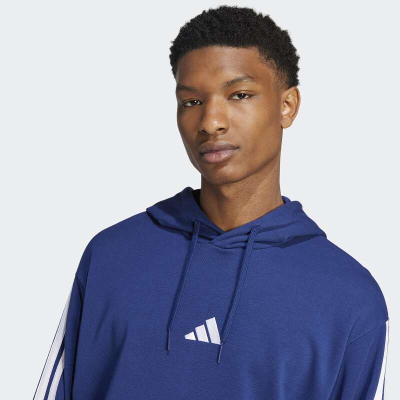 Canguro Adidas French Terry 3 Rayas Essentials Azul