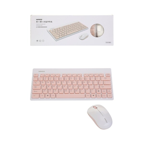 Set teclado y mouse inalámbrico rosa