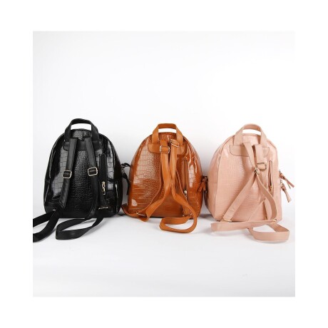 Mochila croco en cuerina Canva Rosa