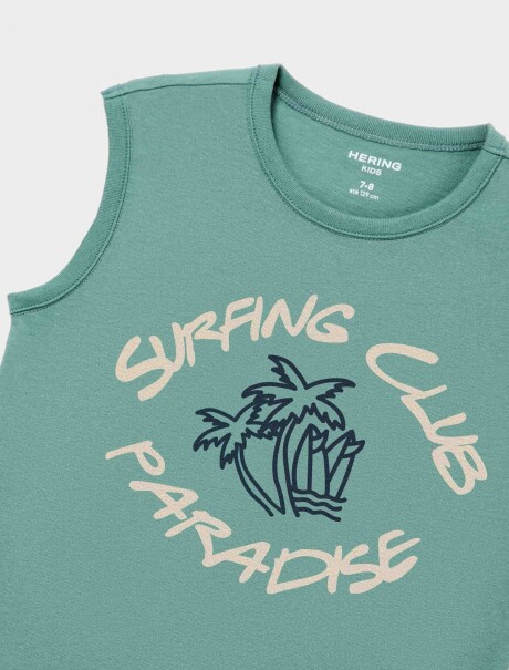 MUSCULOSA INFANTIL CON ESTAMPA VERDE