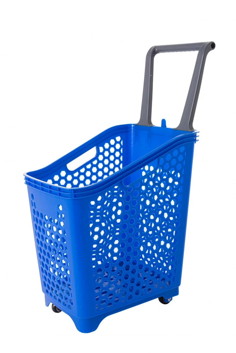 Canasto De Mano Con Ruedas Azul 
