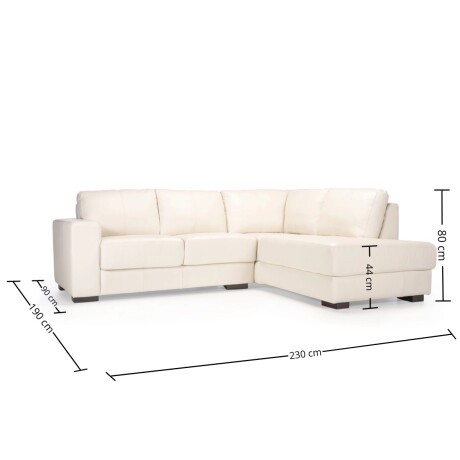 Rinconera Colorado - Cuero Básico - Chaise Derecho Off White - (Preventa)