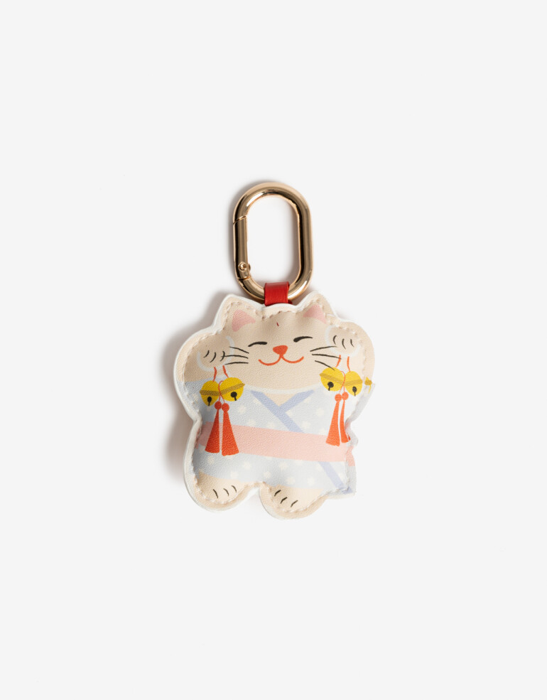 Llavero Cuero/PU Llavero Y Charm "lucky Cats" - Combinacion Multicolor