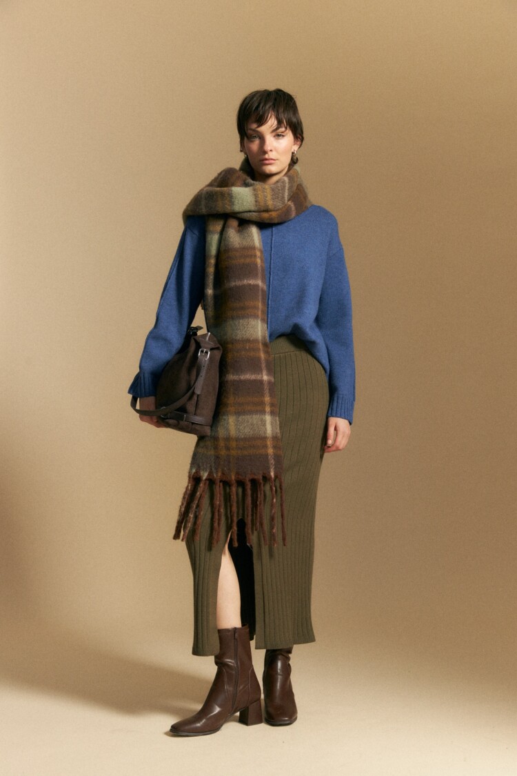 FALDA PUNO Verde Musgo