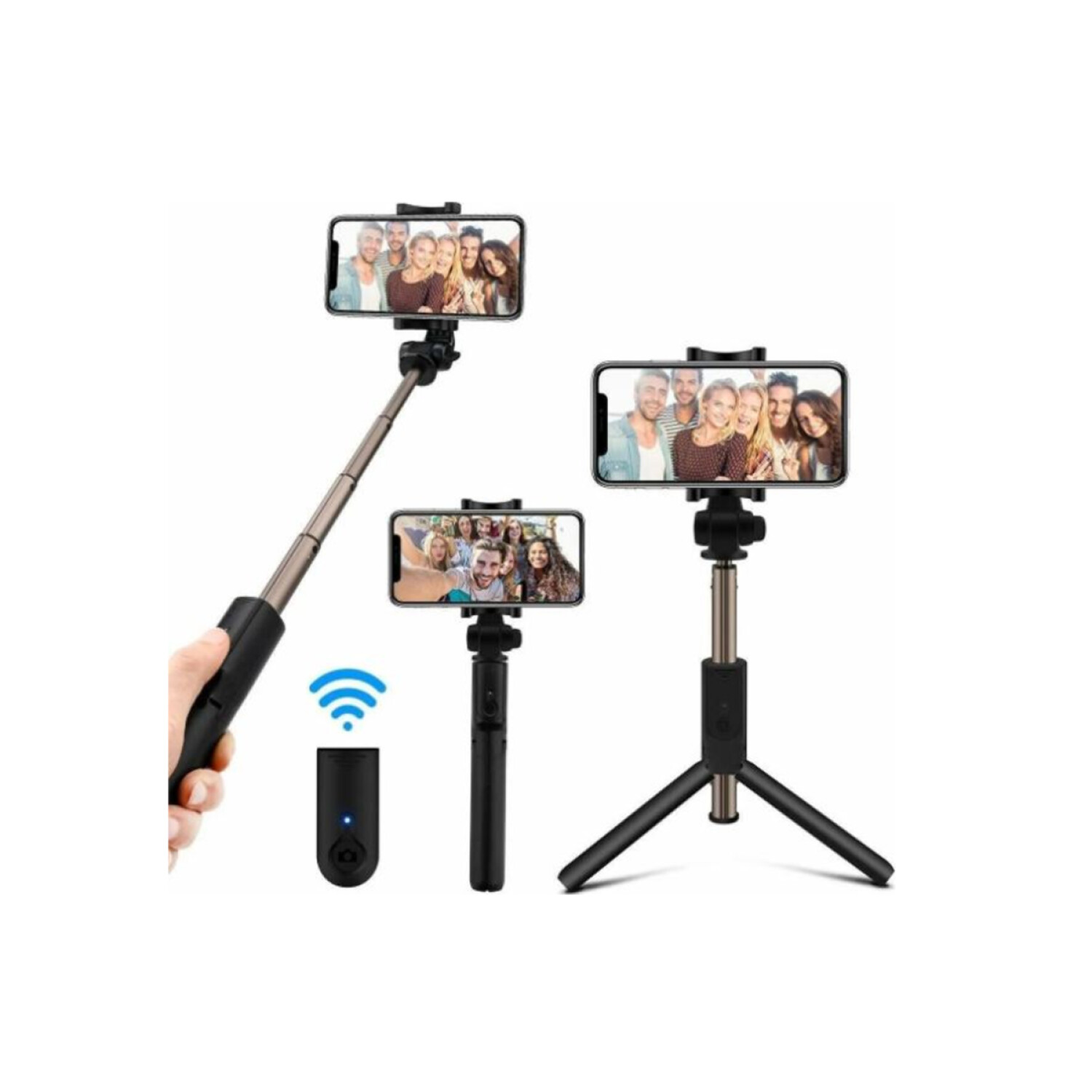 Palo Selfie Trípode Wireless, 360° Rotación 3 en 1 Trípode para Movil  Extensible Selfie Stick con Inalámbrico Control Remote, Compatible con  iPhone