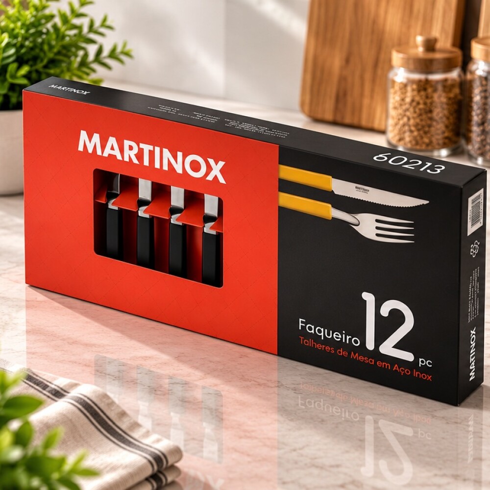 Primavera Negro Set 12 Cubiertos en caja 60213-5 Primavera Negro Set 12 Cubiertos en caja 60213-5