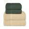 JUEGO 4 TOALLAS LANCASTER BEIGE Y VERDE
