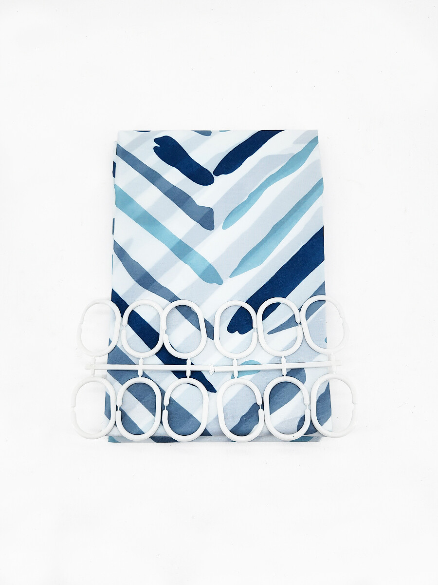 CORTINA BAÑO POLIESTER - AZUL 