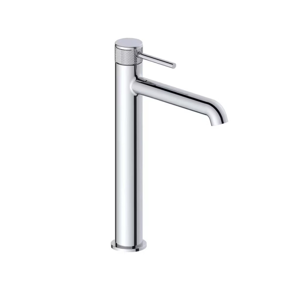 Grifería de lavatorio Monocomando Alto de mesada volante labrado cromo Grifería De Lavatorio Monocomando Alto De Mesada Volante Labrado Cromo