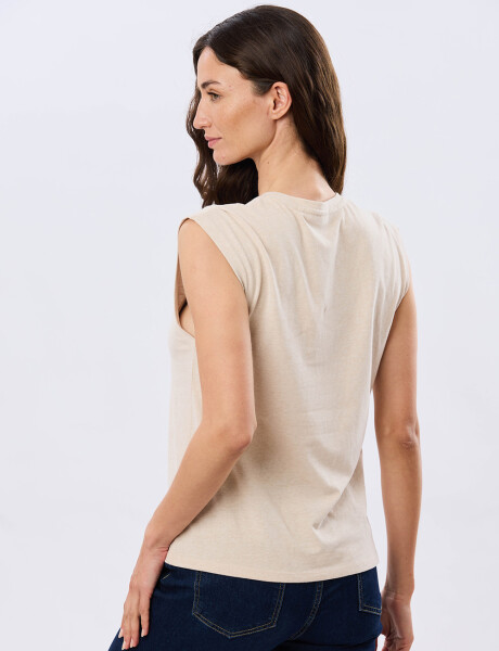 REMERA LISA DE ALGODÓN Beige