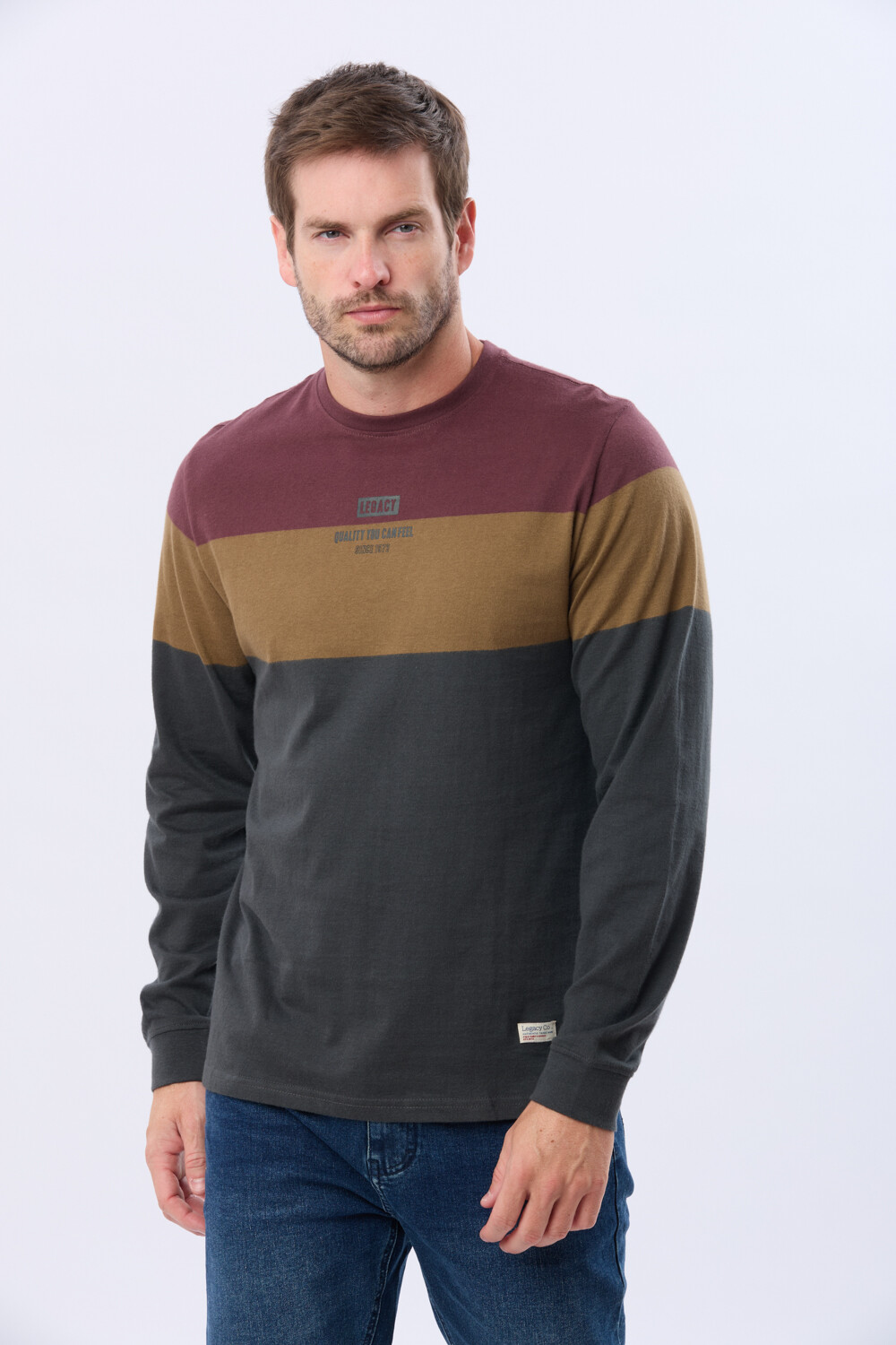 REMERA RAYADA DE ALGODÓN Gris