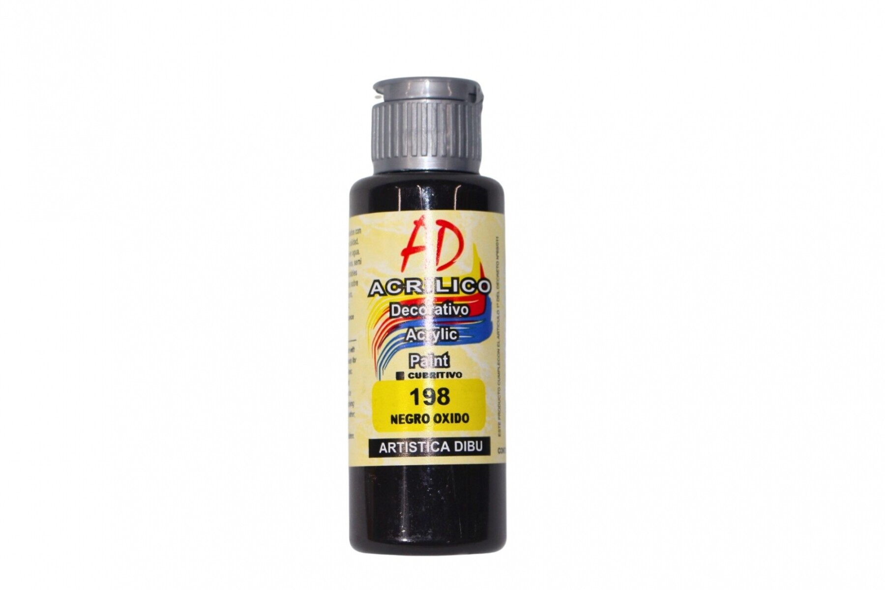 PINTURA ACRILICA ARTISTICA DIBU 60 ML. DIFERENTES COLORES - COLOR NEGRO OXIDO 198 