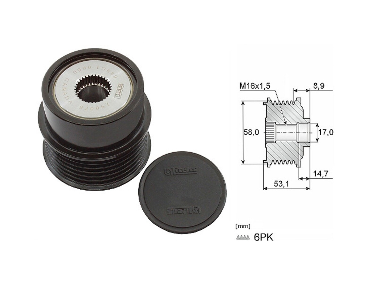 Polea Alternador Marcha Libre Hyundai Veloster/Tucson 11-25 