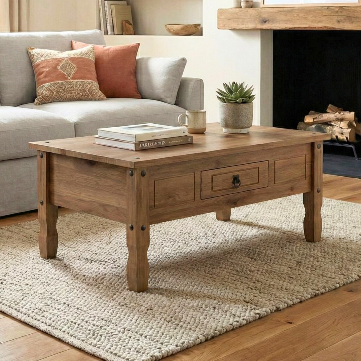 Mesa de centro - Linea Mexicana - 95x50cm - Oscura 