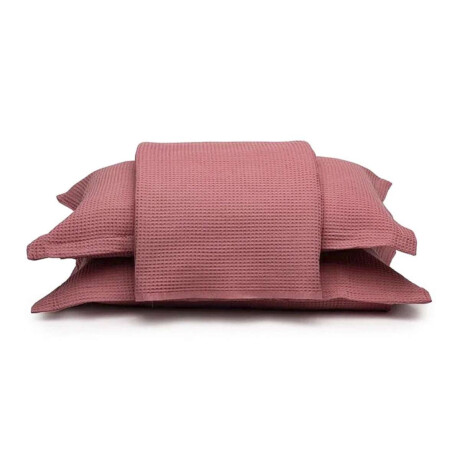 Juego Colcha y Funda Piquet Dohler 2 Plaza 100% Algodón Rosa