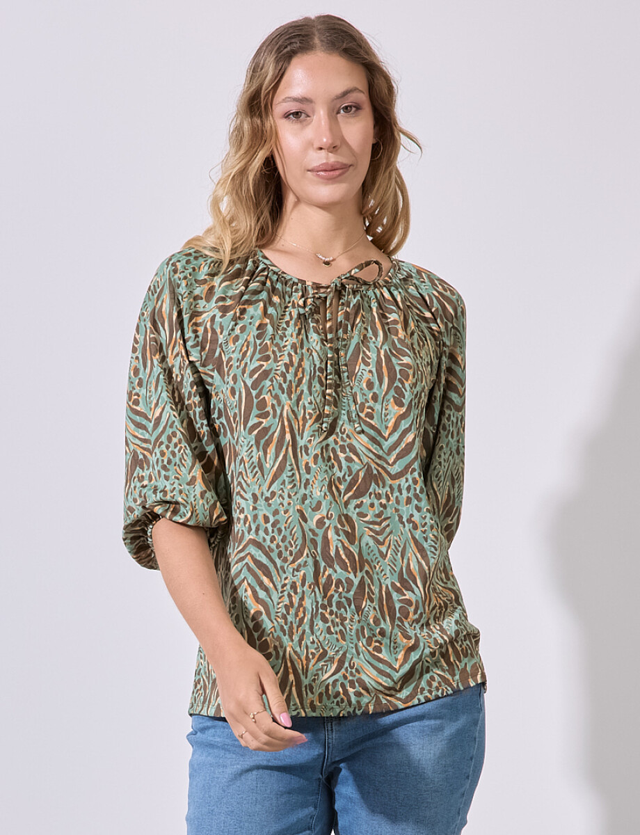 Blusa Printed - Verde/multi 