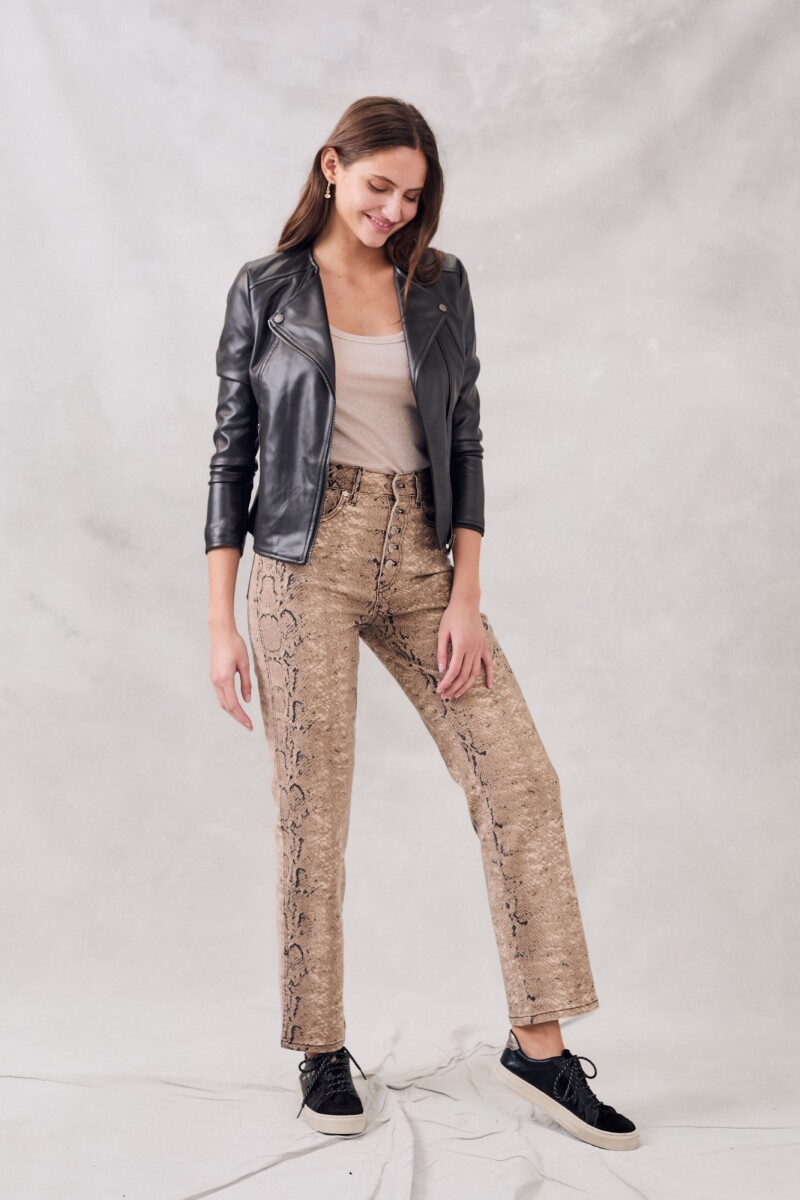 Campera Cuero Vegano Negro