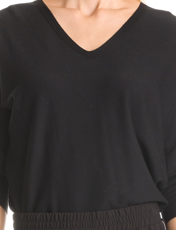 Buzo Dolman Escote V NEGRO