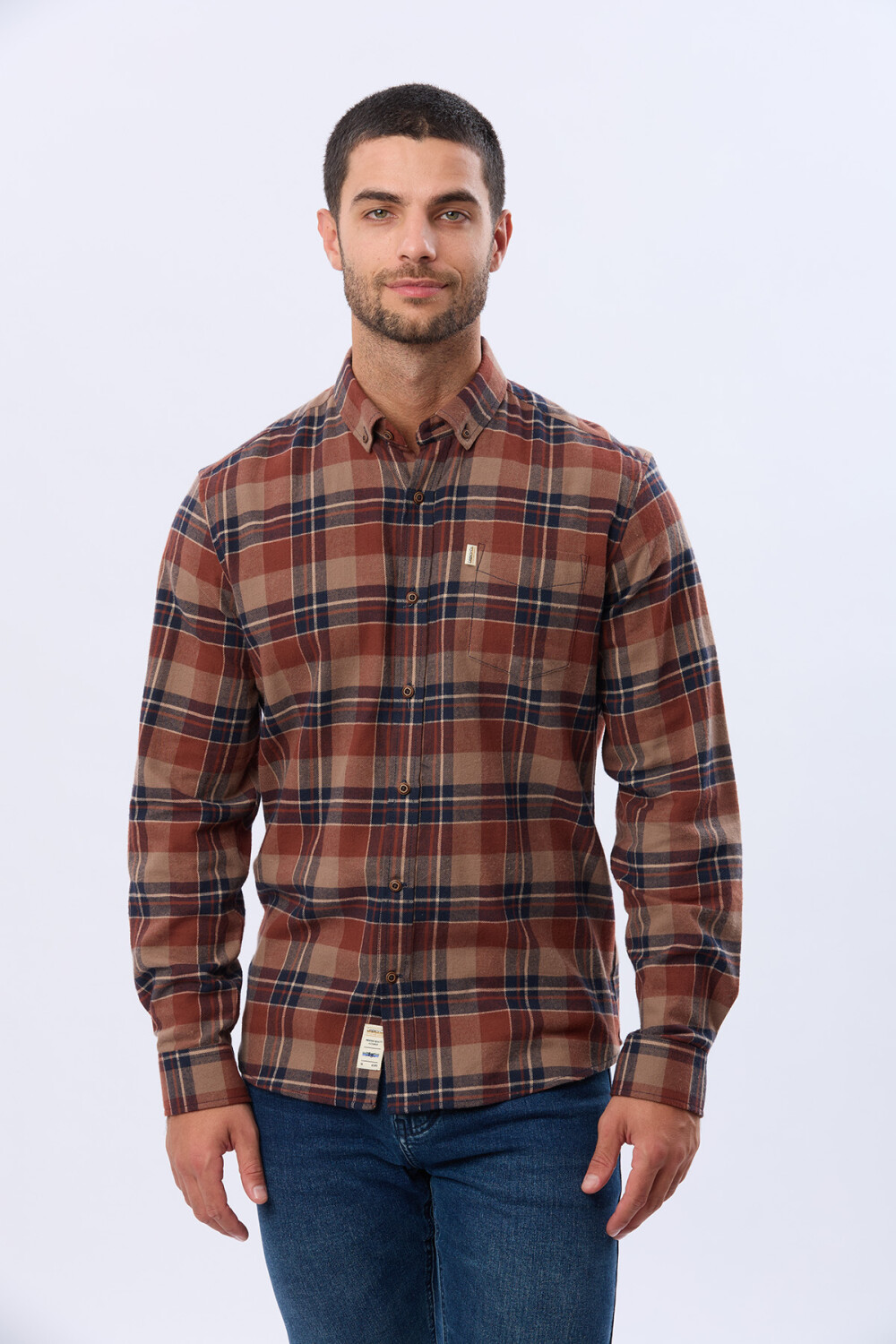 CAMISA DE VIYELA Ladrillo