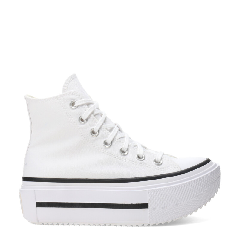 Championes Unisex Converse Ctas Lift Double Stack HI Blanco - Negro