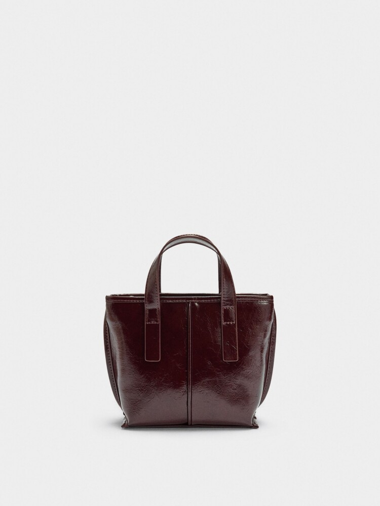 Bolso Tote Con Bandolera burdeos
