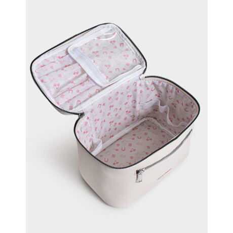 Portacosméticos Cuerina Blanco Crudo