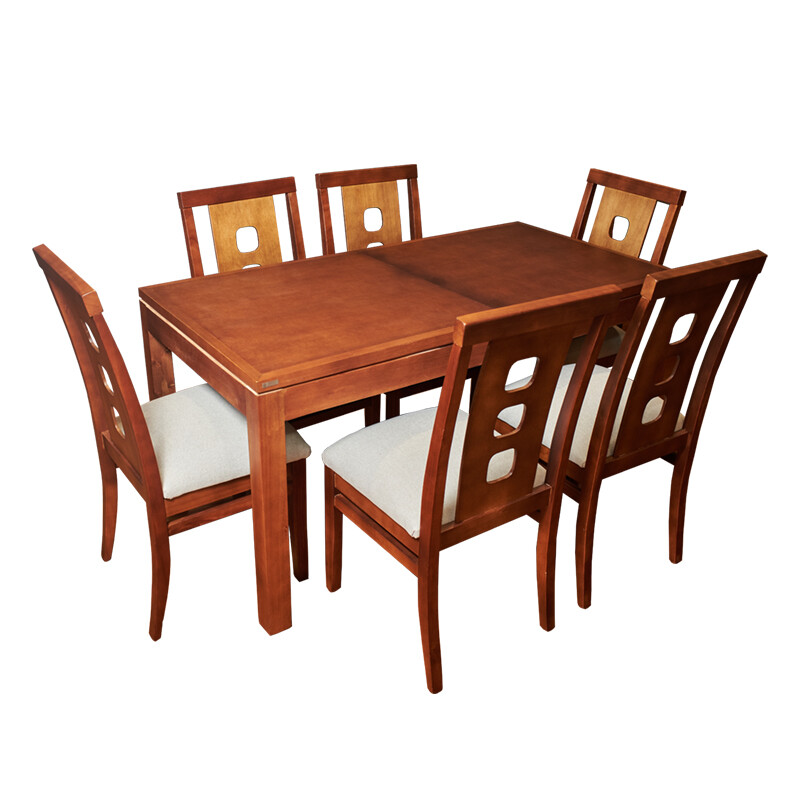 Juego de Comedor Recto Extensible Tablero 6 Sillas Juego de Comedor Recto Extensible Tablero 6 Sillas