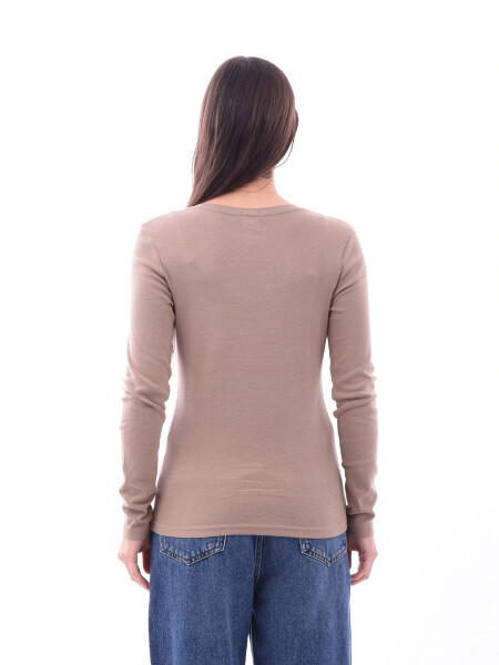 REMERA BASICA PETRA RIBB NUDE