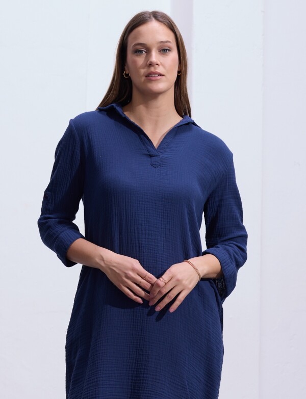 Vestido Algodon MARINO