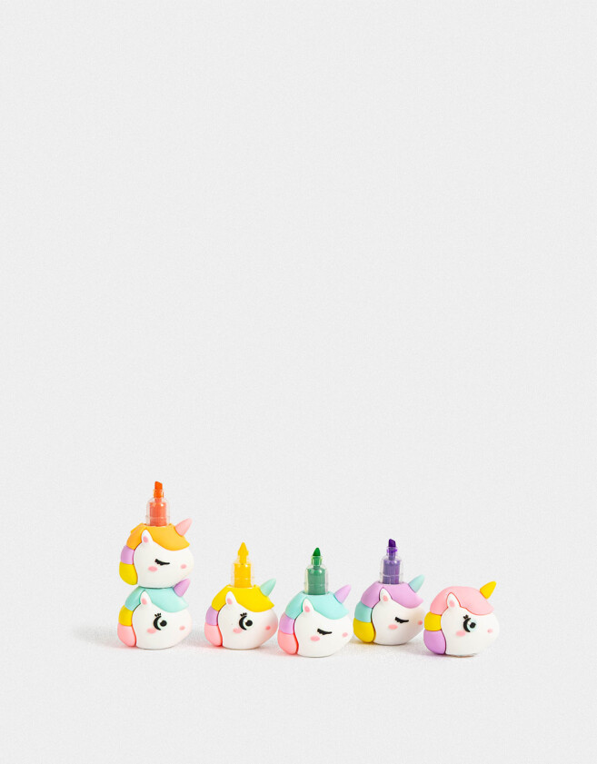 Resaltadores Apilable Set De Resaltadores De Unicornio - Combinacion Multicolor