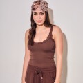 Imagen de Musculosa Con Encaje - Chocolate